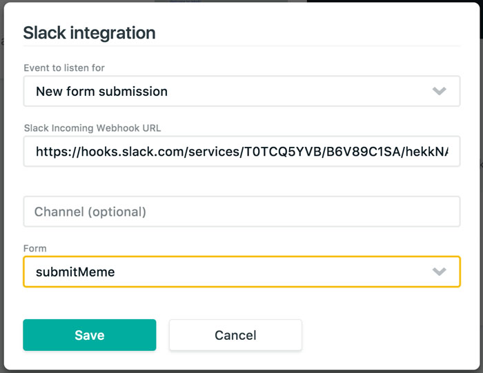 setting up a Slack notification