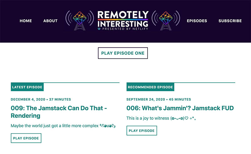 Screenshot of Remotely Interesting site