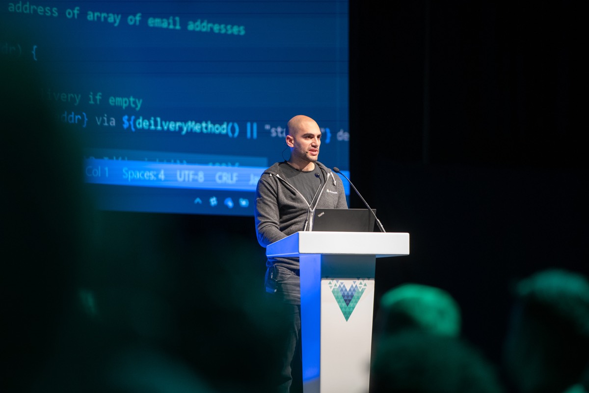 Daniel Rosenwasser speaking at Vue London